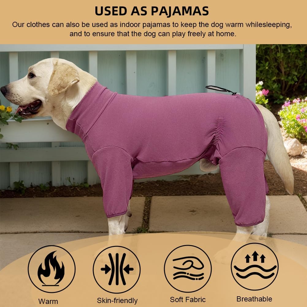 Dog Pyjamas PJS Sweater Clothes and Home Clothing Suitable for Large to Giant Breeds of Dogs, Dog Surgery Recovery Suit, Extra-Large Stretch Fabric, Four-Legged Clothes(Thickened Red, 6XL)
