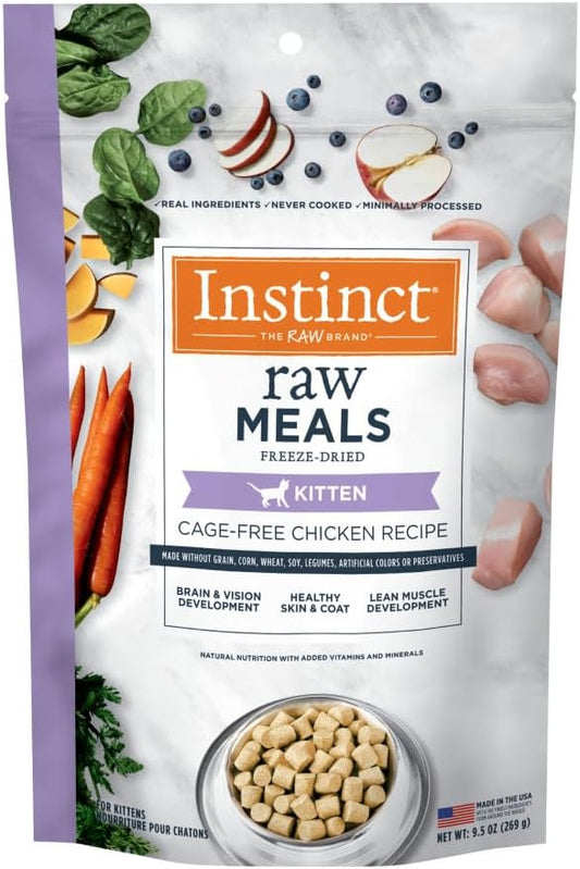 Instinct Raw Meals Freeze-Dried Kitten Chicken Cat Food, 9.5 oz. Bag