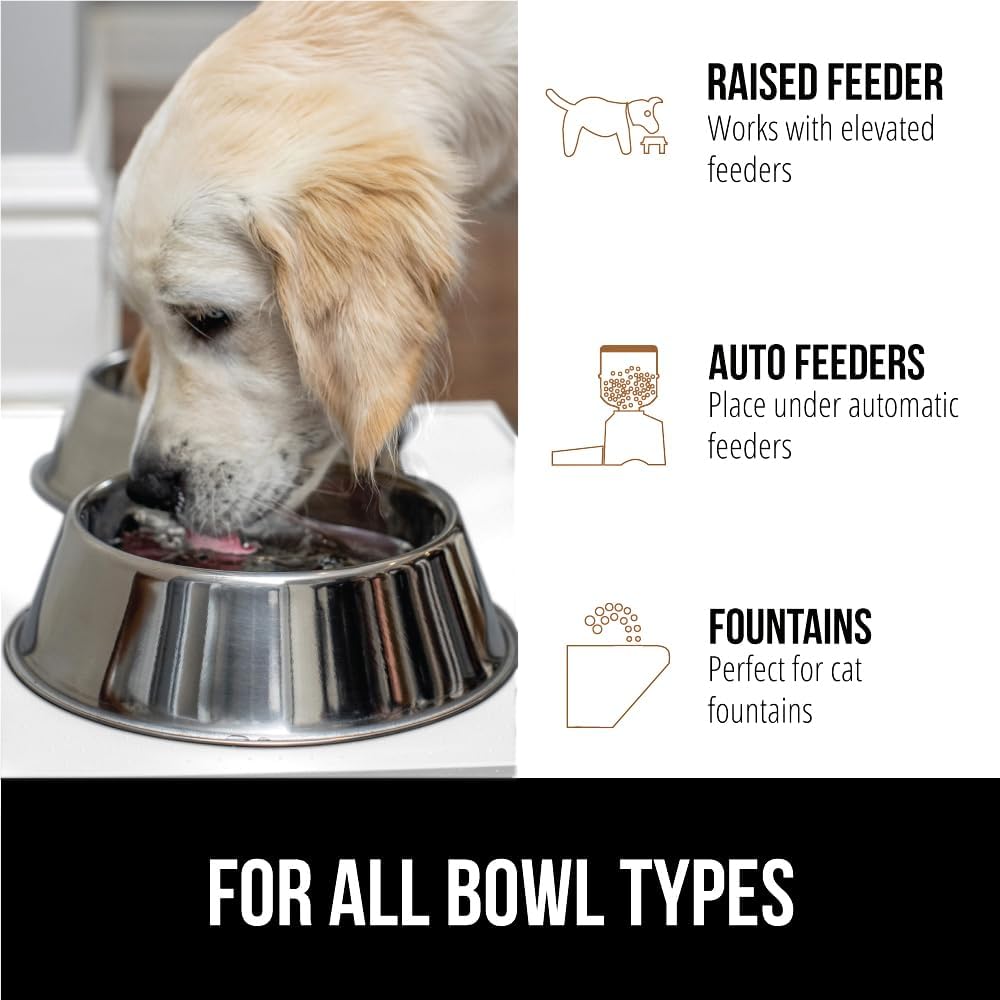 GORILLA GRIP 100% Waterproof Raised Edge BPA Free Silicone Pet Feeding Mat, Dog Cat Food Mats Contain Spills Protects Floors, Placemats for Cats and Dogs Water Bowl, Pets Accessories 18.5x11.5 White