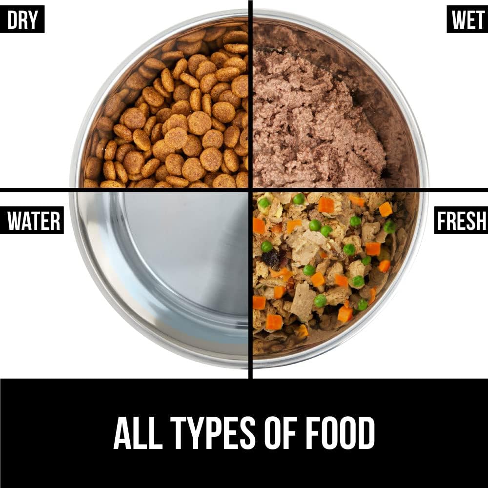 GORILLA GRIP Set of 2 Dog Bowls, Heavy Duty Metal Food and Water Bowl for Feeding Dogs and Cats, Dishwasher Safe, Rust Resistant Stainless Steel, BPA Free Rubber Base, Holds 2 Cups (16 fl oz), Beige