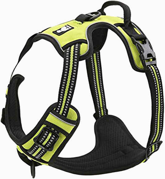 TRUE LOVE Truelove Adjustable No-Pull Dog Harness Reflective Pup Vest Harnesses Comfortable Control Brilliant Colors TLH5651(Neon Yellow,L)