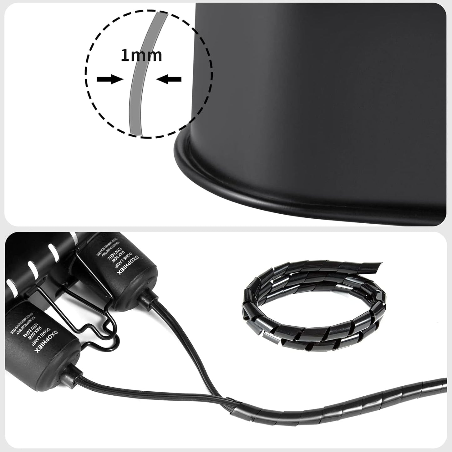 DXOPHIEX Nano Reptile Heat Lamp Fixture, Dual Reptile Light Fixture with 60W Basking Bulb & Infrared Bulb for Bearded Dragon, Turtles, Snake and Lizard Terrarium