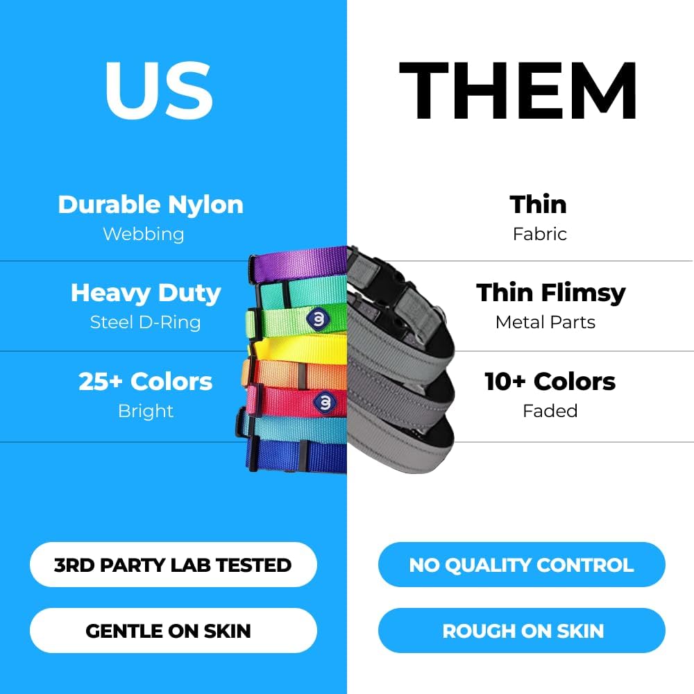 Blueberry Pet Essentials Matching Medium Adjustable & Durable Classic Solid Color Nylon Dog Collars for Medium Dogs | Mint Blue Collar for Girl & Boy Dogs