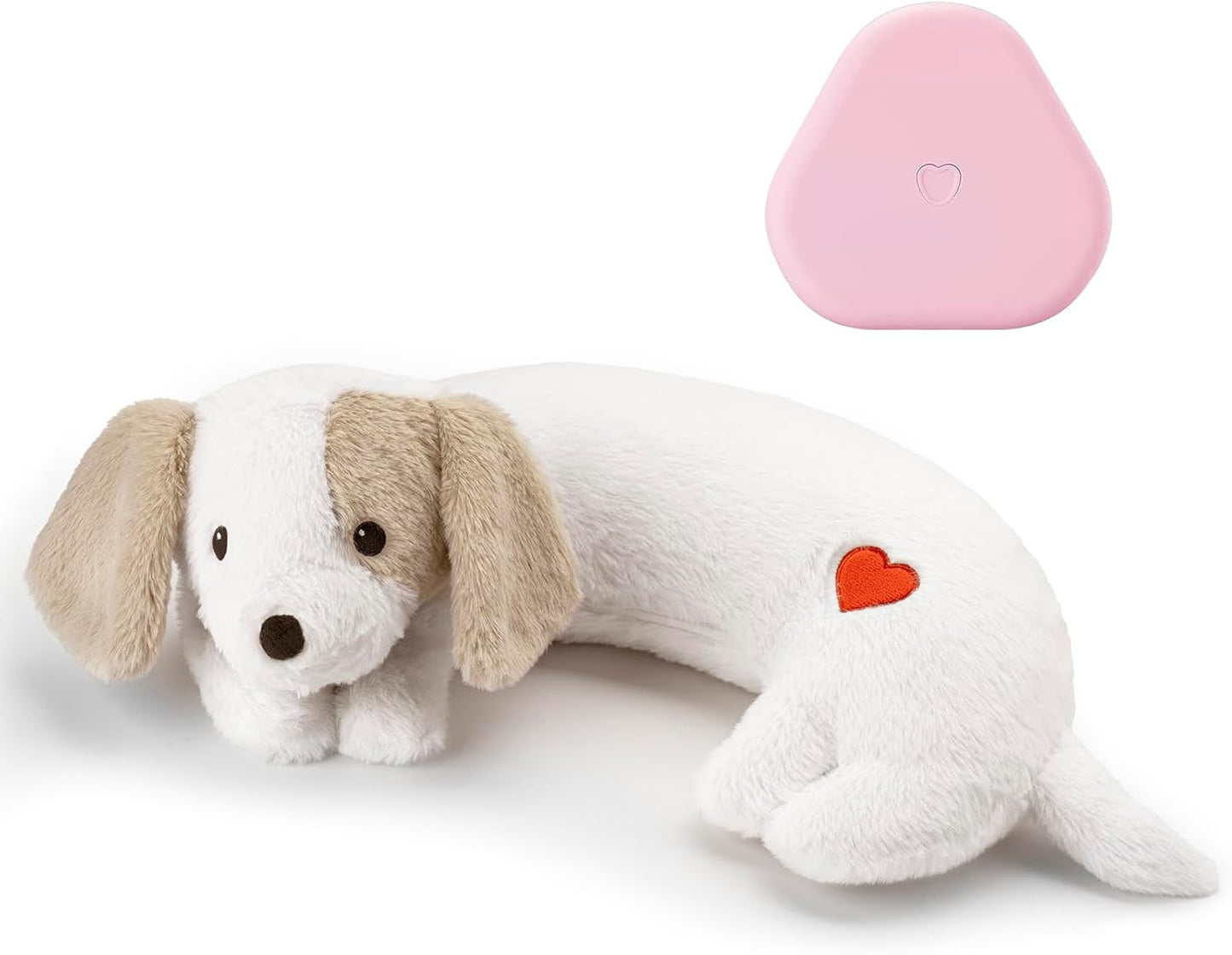 Heartbeat Puppy Toy for Dogs, Heartbeat Stuffed Animal for Anxiety Relief Calming Aid, Heartbeat Stuffed Toy for Behavioral Aid Crate Kennel Training, Puppy Essentials White