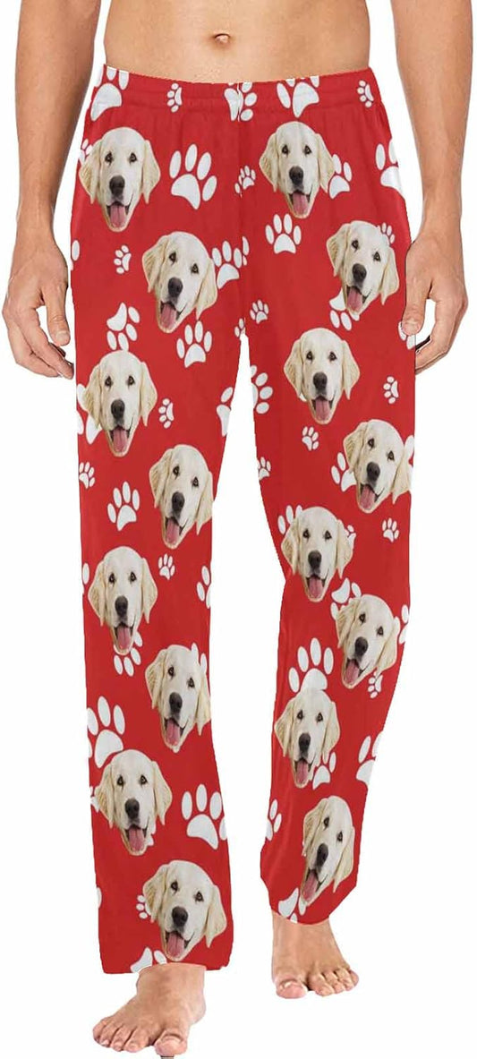 MyPupSocks Customized Face Pajamas Pants Photo Pajama Bottoms for Men S-XXL