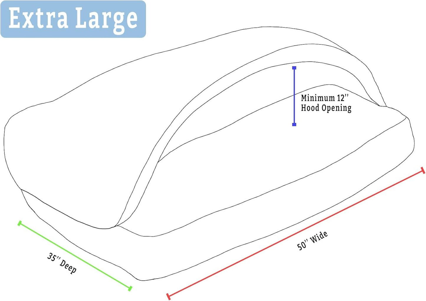 Snoozer Rectangle Cozy Cave Dog Bed - Indoor Dog Bed with Cover Cave, Covered Calming Burrow for Large Sized Pets with Blanket Attached, Enclosed, Washable - XL, Navy