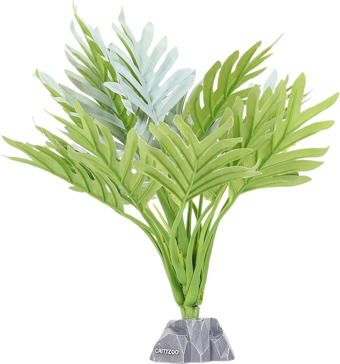 Reptile Terrarium Plants, Bearded Dragon Tank Decor Accessories for Ball Python Leopard Gecko Tree Frog Tarantula Lizard Corn Snake Tortoise Chameleon Crested Gecko - Fake Cycas White