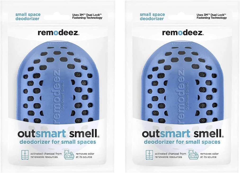 Remodeez Litter Box Deodorizer and Cat Odor Trapper, Made From Natural Renewable Coconut Shell Charcoal, Natural Air Fresheners, Odor Absorber - 2PACK