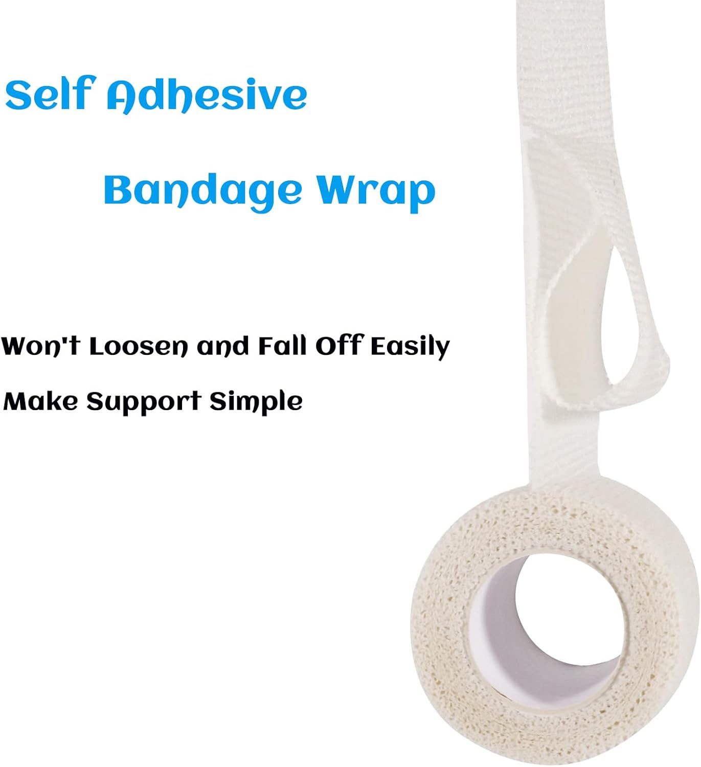 36 Rolls Elastic Self Adhesive Bandage Wrap 2 Inch, Breathable Non Woven Cohesive Bandage, Vet Wrap for Dogs, Ankle Sprains Swelling Medical First Aid Tape, Sports Athletic Tape White