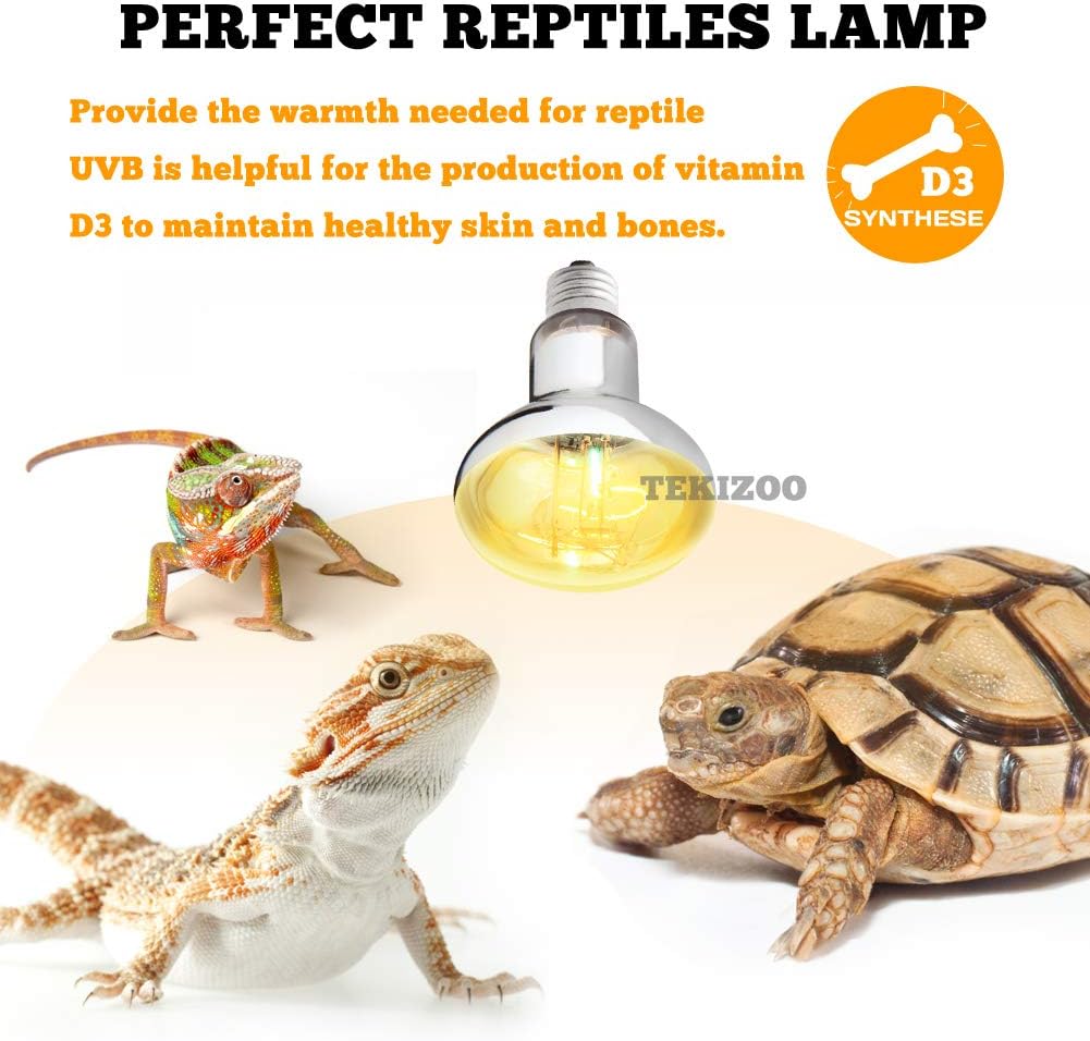 UVA UVB Sun Lamp High Intensity Self-Ballasted Heat Basking Lamp/Light/Bulb for Reptile and Amphibian (80W)