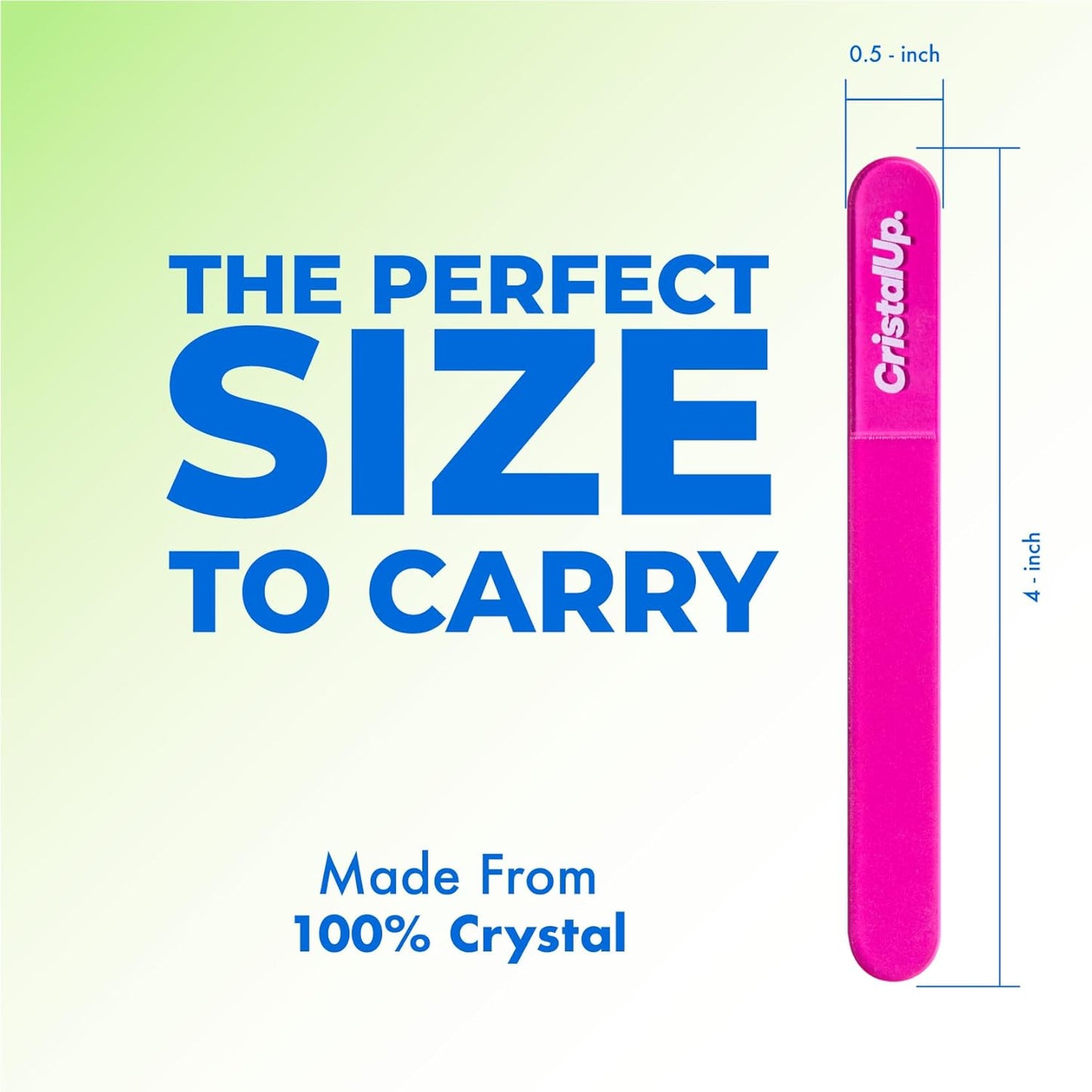 Crystal Nail File 3 in, Glass File Ideal for Purse, Durable, Safe and Gentle on Nails, Perfect for Travel Home, Office and On the Go, Portable Design
