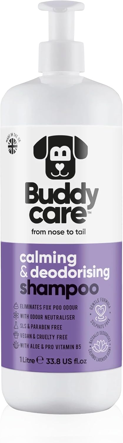 Calming & Deodorising Dog Shampoo by Buddycare | Lavender Scented | with Aloe Vera and Pro Vitamin B5 (33.8oz)