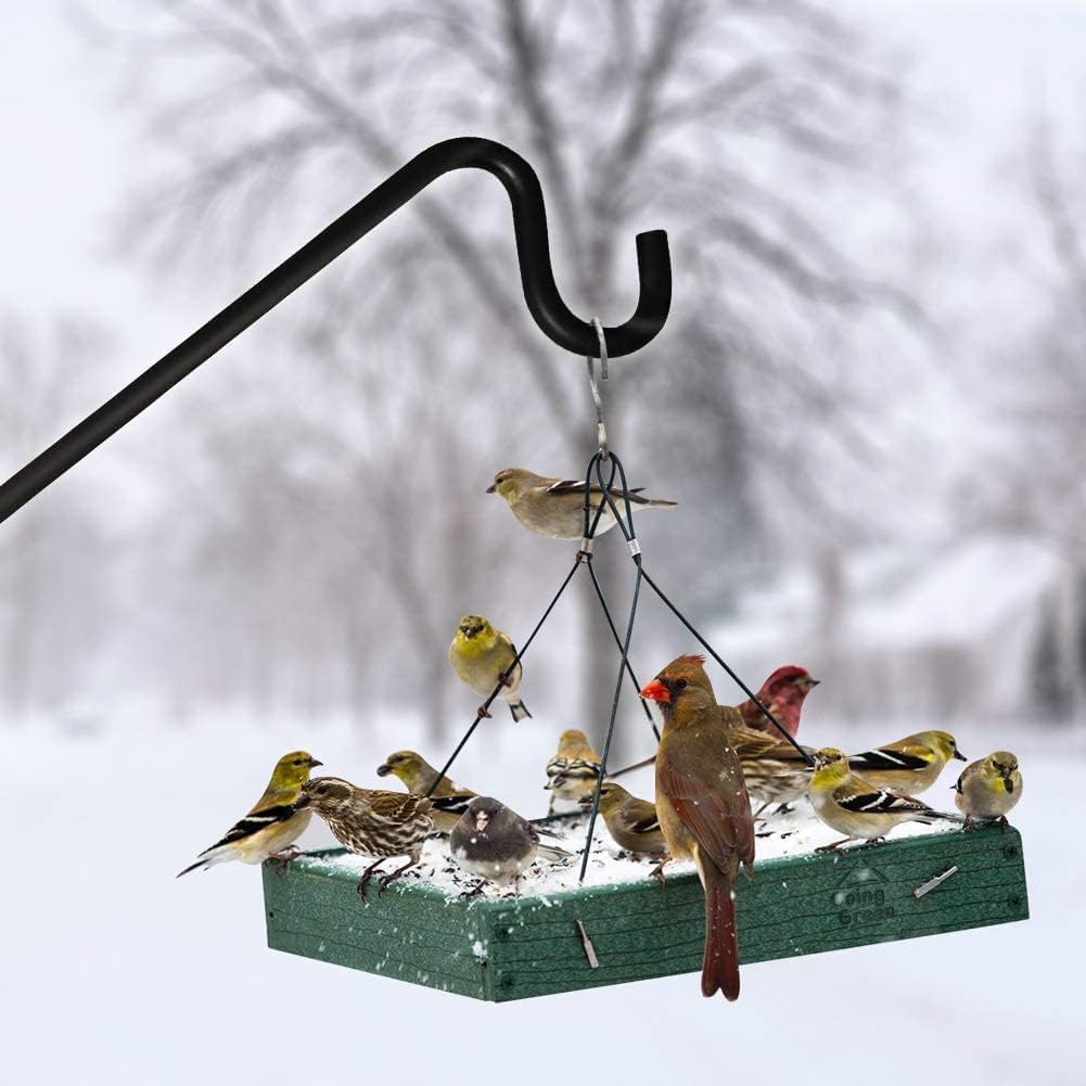 MIXXIDEA Extended Fence Deck Hook Rail Heavy Duty Bird Feeder Hook, Adjustable Plant Bracket for Bird Feeders, Planters, Suet Baskets, Lanterns, Wind Chimes and More