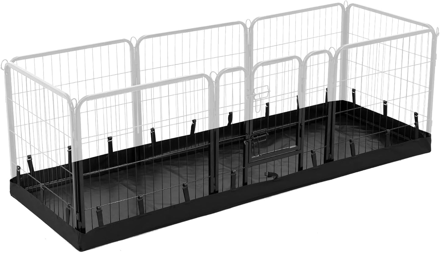 PJYuCien Rectangle Dog Playpen Bottom Pad - Fits 8 Panels 24"" Width Metal Dog Playpen -24""x72"" Size 600D Oxford Cloth Waterproof Playpen Bottom Pad (Note: Only Bottom Pad, No Playpen!!!), Black