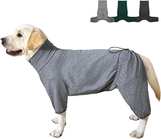 Dog Pyjamas PJS Sweater Clothes and Home Clothing Suitable for Large to Giant Breeds of Dogs, Dog Surgery Recovery Suit, Extra-Large Stretch Fabric, Four-Legged Clothes(Thin Forid Gray, 6XL)