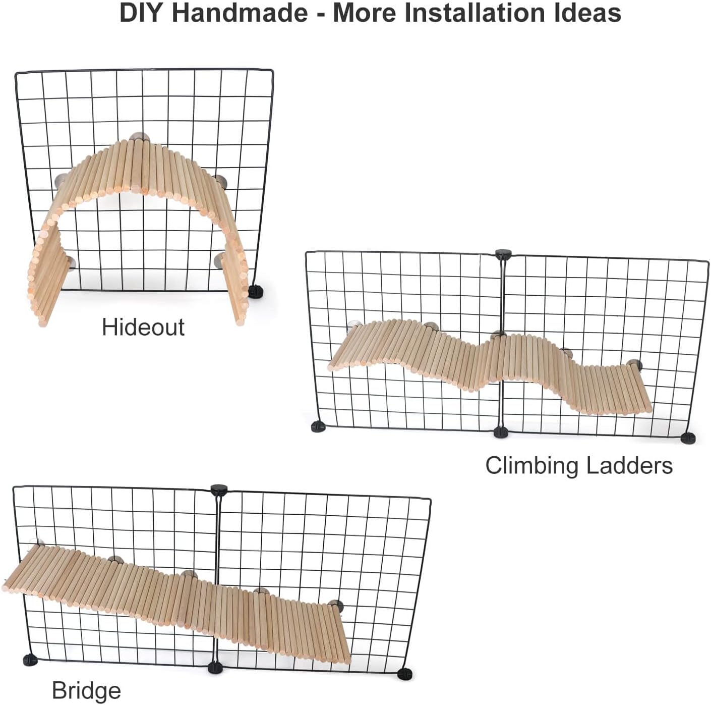 YKD Chinchilla Natural Birch Wood Flexible Platform Toy, Chinchilla Running Wheel Fence, Small Animal Climbing Toys for Guinea Pig Rabbit Hamsters Gerbils Rat and Other Small Animals