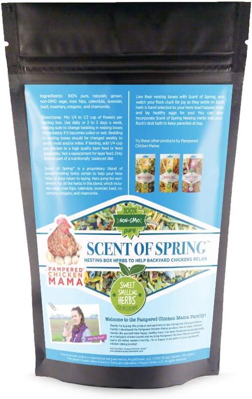 Nesting Herbs for Backyard Chickens 8 pounds - Scent of Spring - Keep Laying Hens Happy, Healthy and Relaxed