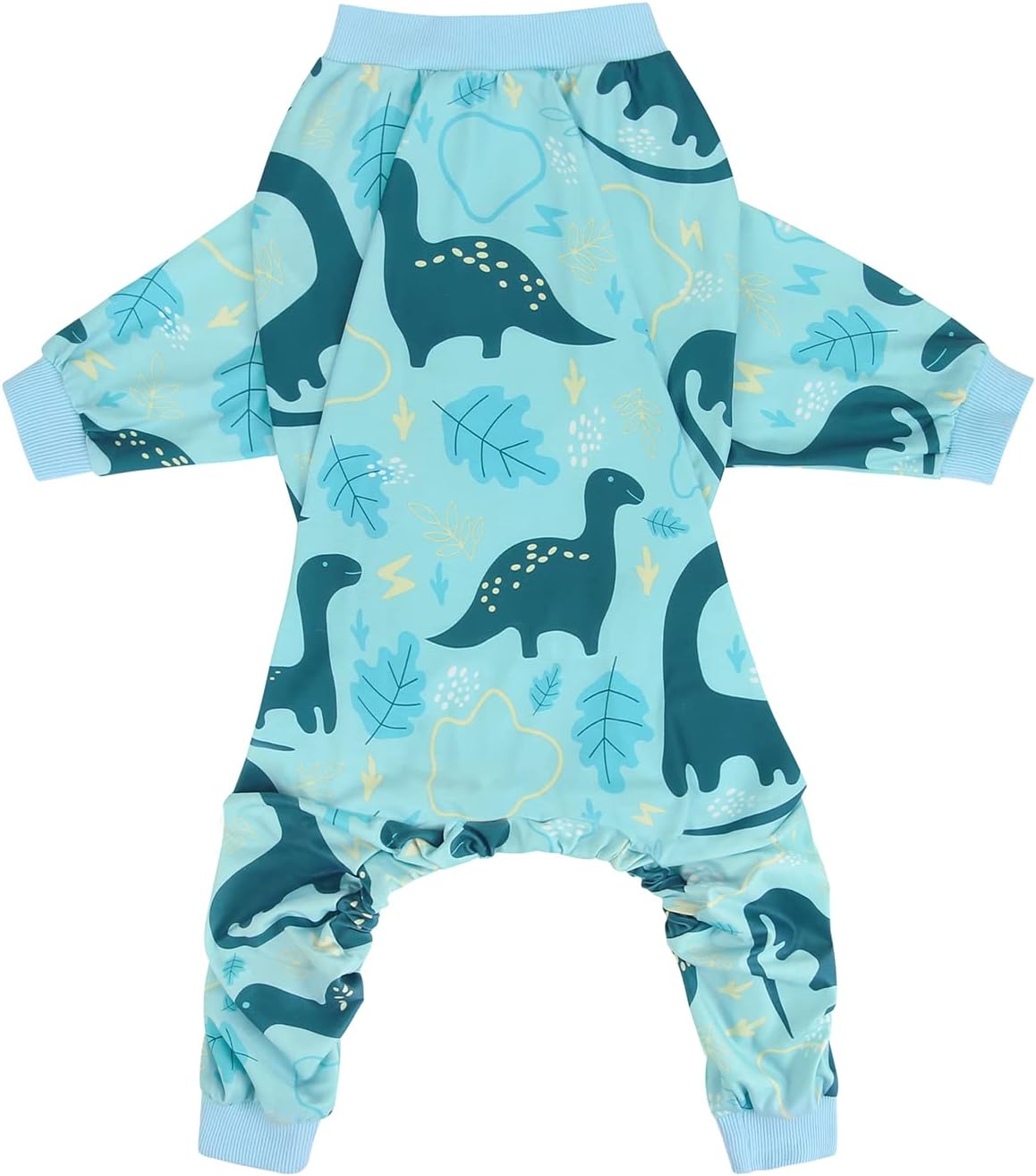 HDE Dog Pajamas One Piece Jammies Jumpsuit Pet Clothes Outfit Stretchy Lightweight Comfy Shirt Pjs for M-3XL Dogs Dinosaurs - M