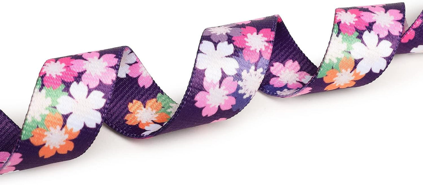 Mercano Adjustable Dog Collar - Special Design Patterns, Soft Nylon Comfortable Sturdy Pet Collar for Small Medium Large Dogs (M, Floral Pink)