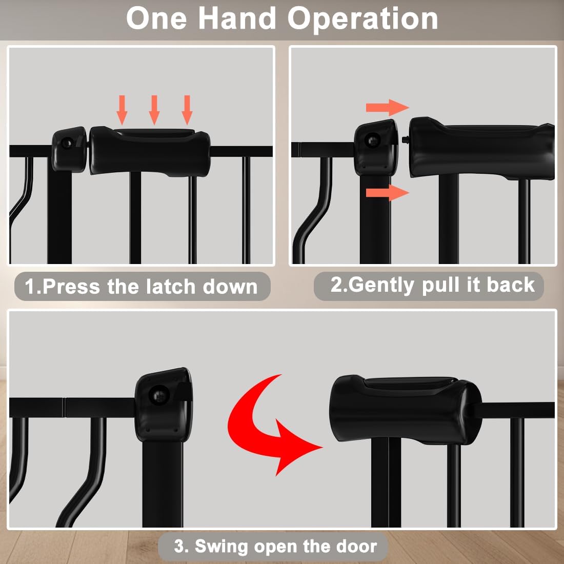 Fairy Baby Extra Wide Baby Gate 85.8-90.5 Inch Wide, Walk Through Pressure Mounted No Drill, Long and Large Tension Gate for Pet and Kids