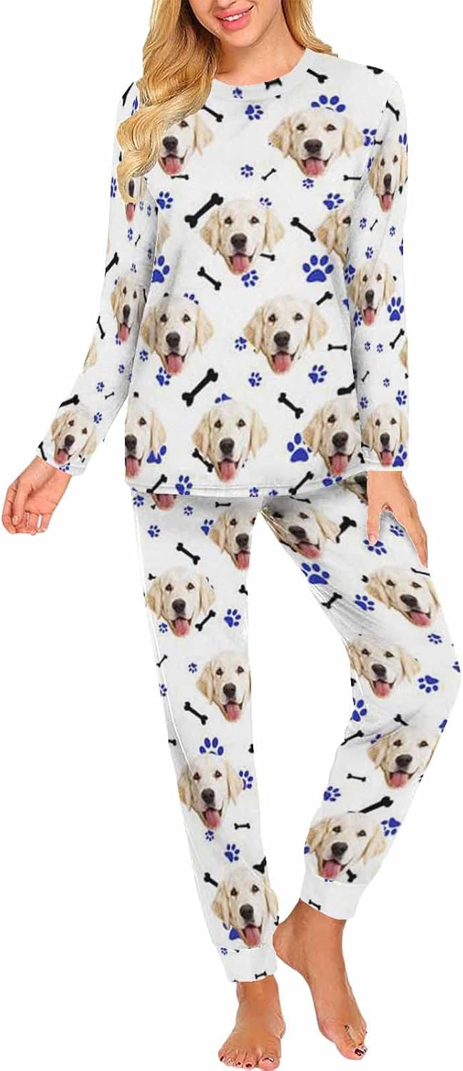 MyPupSocks Custom Face Pajamas Sets for Women, Personalized Photo Sleepwear XS-XXL