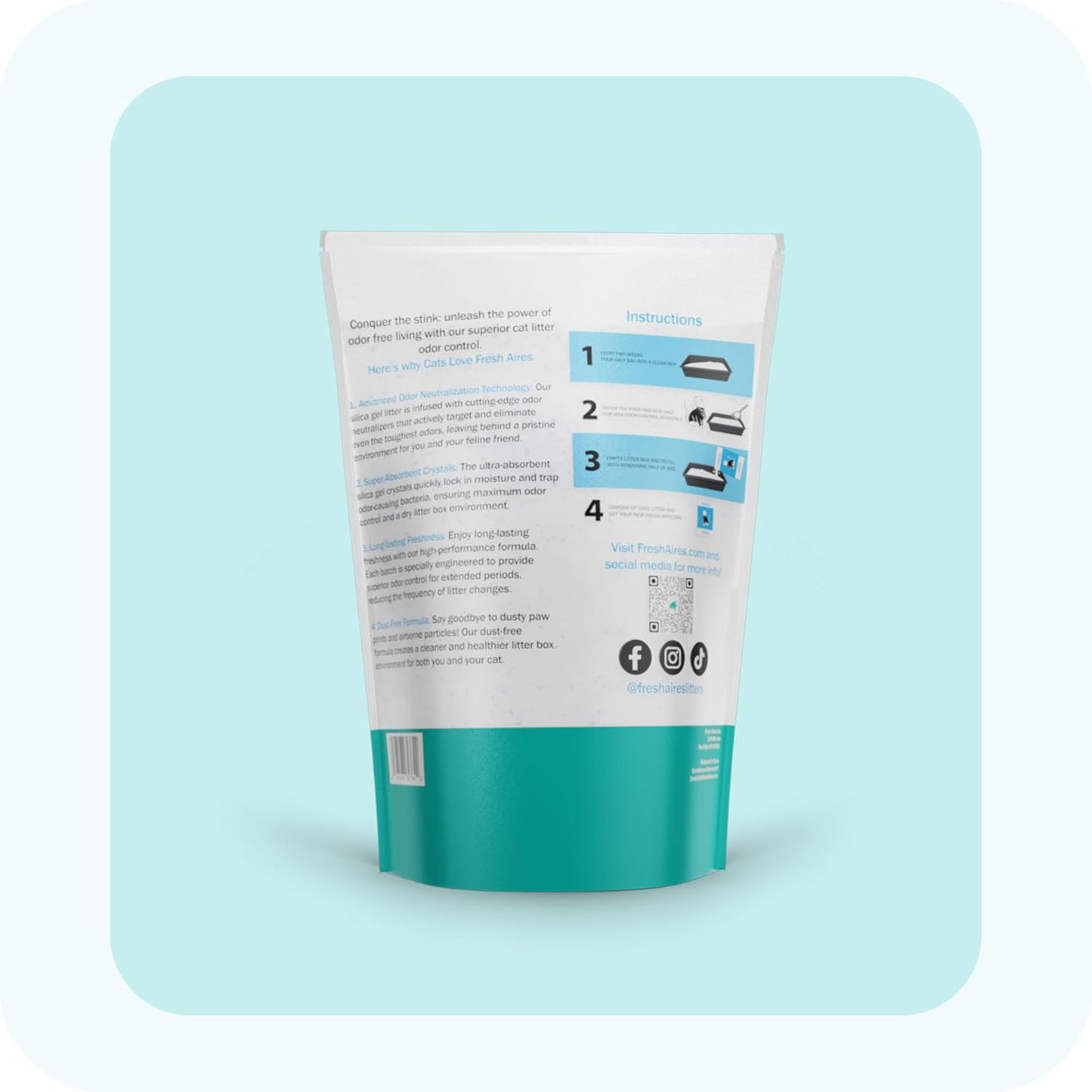 Silica Crystal Cat Litter – Unscented, Lightweight, Non-Clumping, Low Dust & Tracking, Long-Lasting Odor Control for Cats and Kittens – 6 lb Bag of Crystal Litter