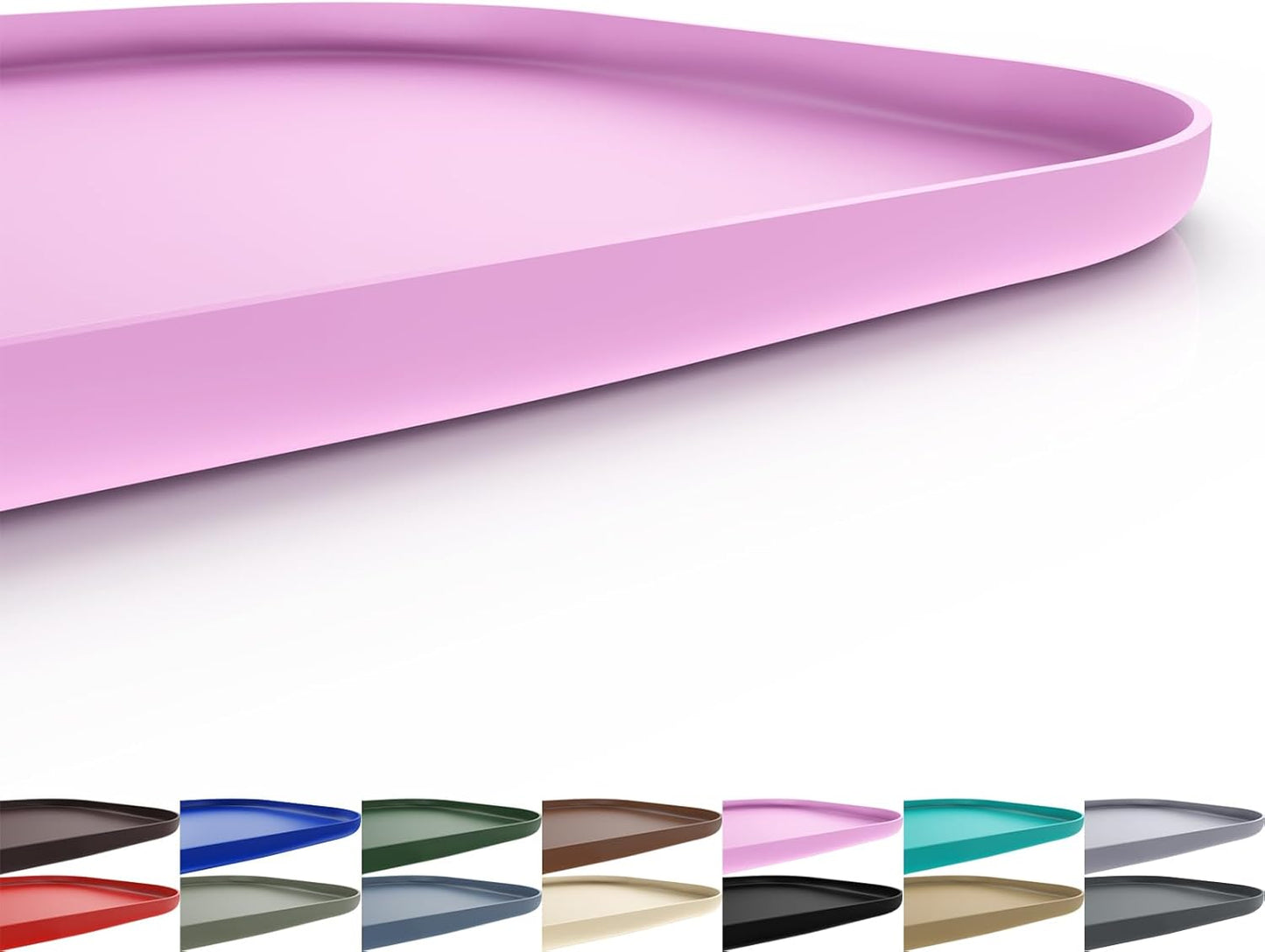 Silicone Pet Feeding Mat with Raised Edge for Food and Water, Dog Bowl Mats, Cat Bowls Placemat with High Lip for Floor Waterproof, Rubber Tray for Cats and Dogs 24 x 16 x0.8 Pink