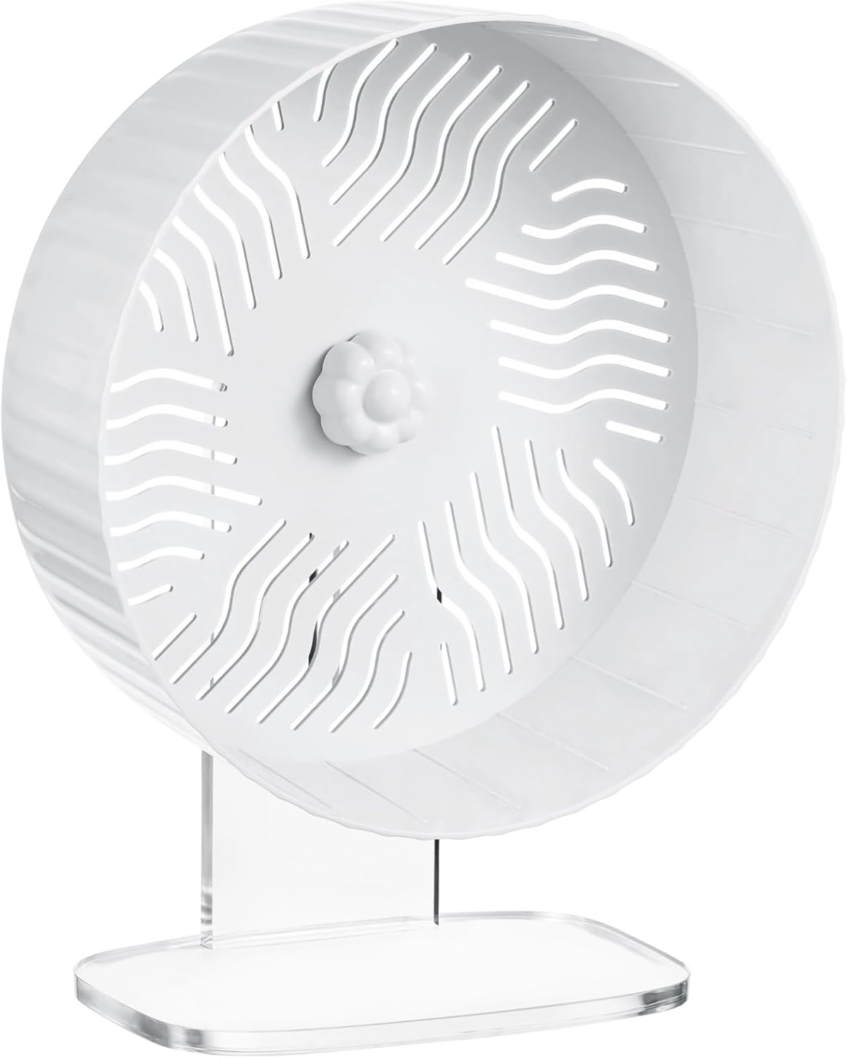 Silent Hamster Wheel, Hamster Exercise Wheel with Adjustable Acrylic Stand, Hamster Exercise Wheel for Gerbil, Syrian & Dwarf, Chinchilla and More Small Animal Hamster Running Wheels (9.5 in)