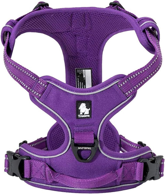 TRUE LOVE Truelove Adjustable No-Pull Dog Harness Reflective Pup Vest Harnesses Comfortable Control Brilliant Colors TLH5651(Purple,XL)