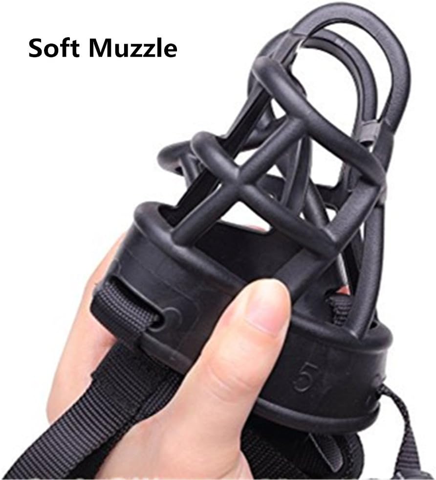 Basket Dog Muzzles-Soft Adjustable Breathable Mask Anti Biting Chewing Barking Training Dog Muzzle for Small Medium Large Dogs (Black, 4: Snout 9-13")