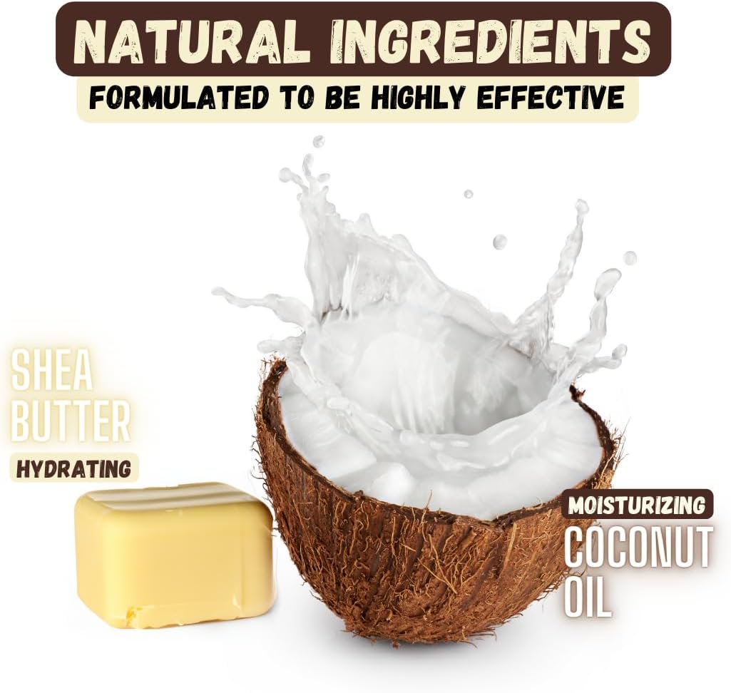 Deshedding Dog Shampoo Bar for Shedding Control, Natural Ingredients with Coconut Oil & Shea Butter | No Plastic Waste, Vegan, 3 Bars