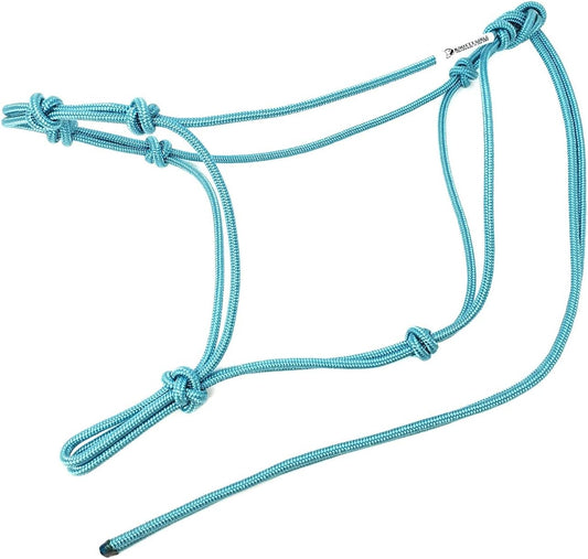 Horse Rope Training Halter - 4 Knot 1/4" Stiff Halter Cord - Used by Famous Trainers Multiple Sizes Multiple Colors