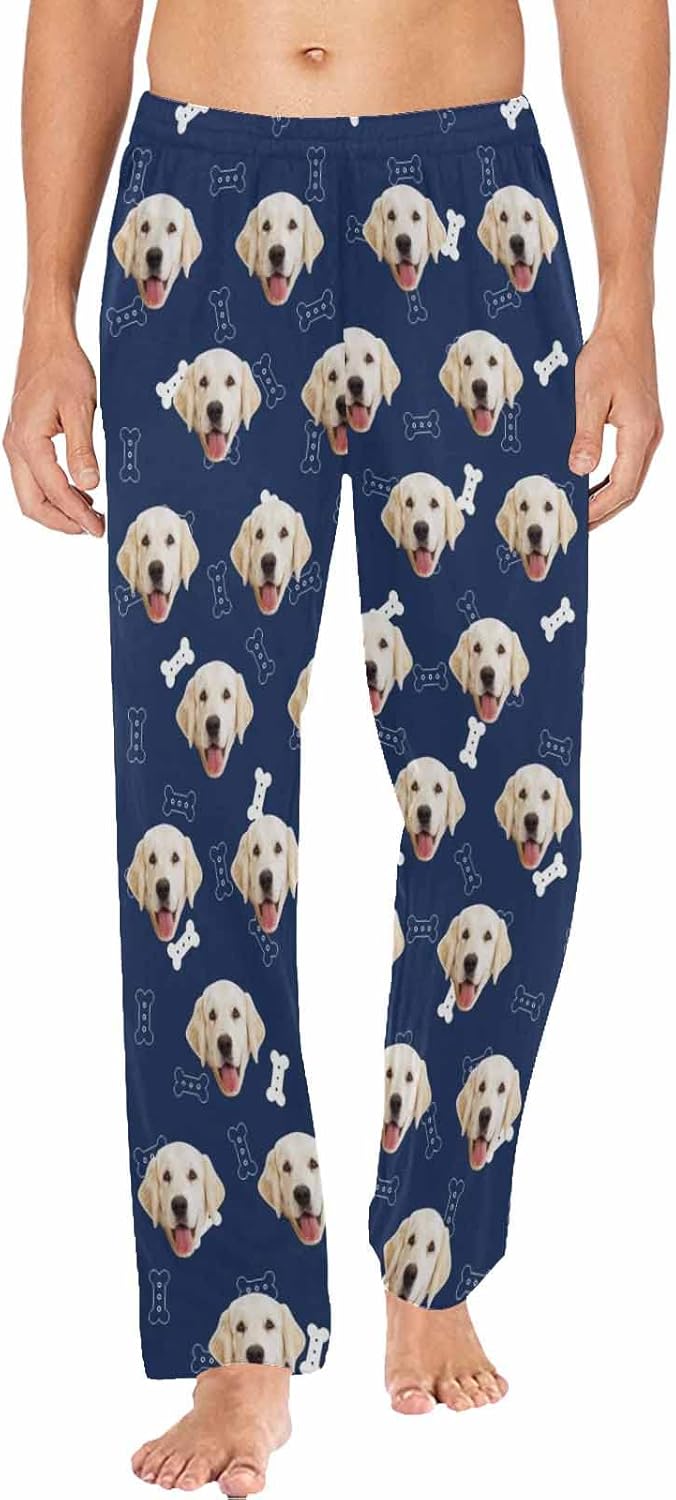 MyPupSocks Customized Face Pajamas Pants Photo Pajama Bottoms for Men S-XXL