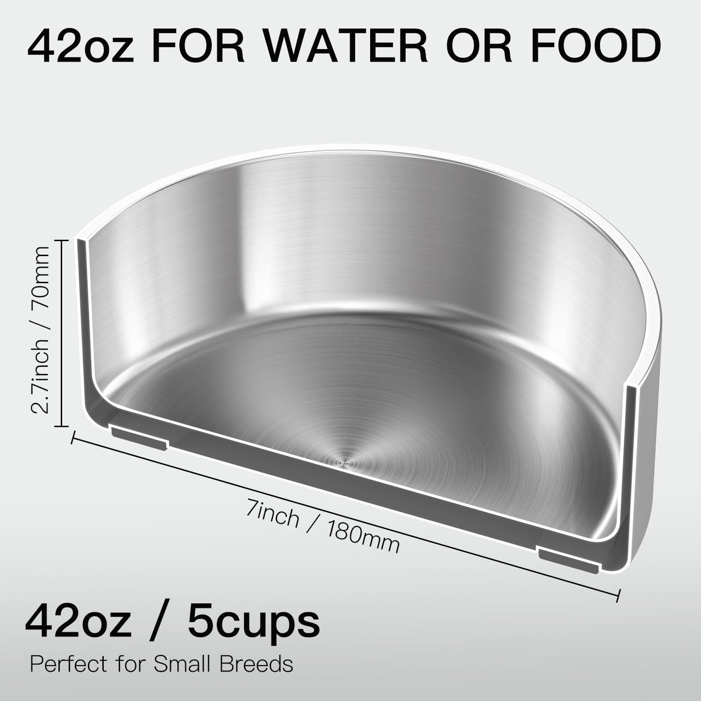 42oz Double Layer 304 Stainless Steel Dog Bowl - Insulated & Durable | Non-Slip Base | Easy to Clean | BPA-Free Safe Dog Food and Water Bowl