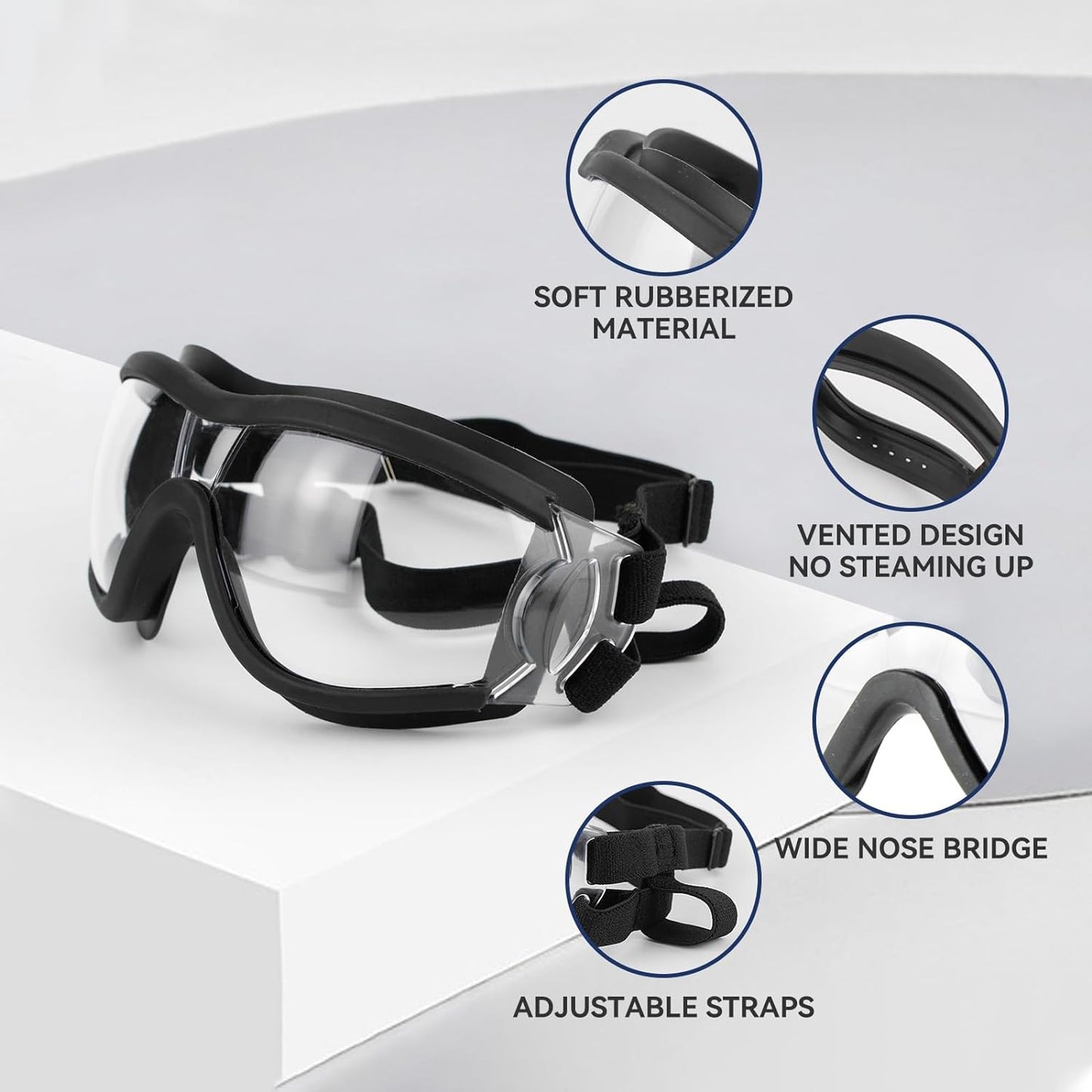 Dog Goggles Anti-UV Windproof Dog Sunglasses Eye Protection for Medium Large Dogs with Adjustable Straps/Clear Lense