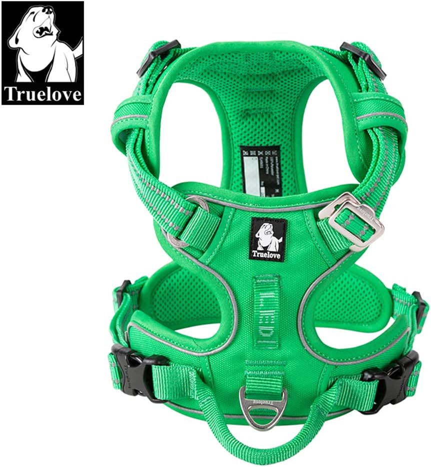 TRUE LOVE Dog Harness No Pull Nylon Reflective Pet Harness Adjustable Comfortable Control Step-in Brilliant Colors Truelove TLH56512 XS Grass Green
