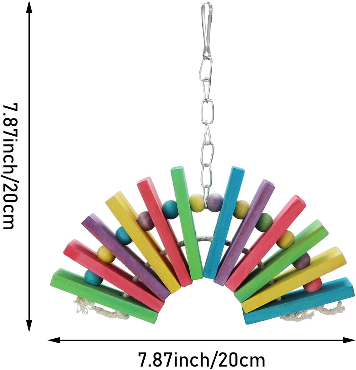 Litewoo Bird Parrot Parakeet Toys, Colorful Bite Wood Swing Toy for Small Medium Parakeet Cockatiel Budgie Cockatoo Macaw Conure Parrot（A）