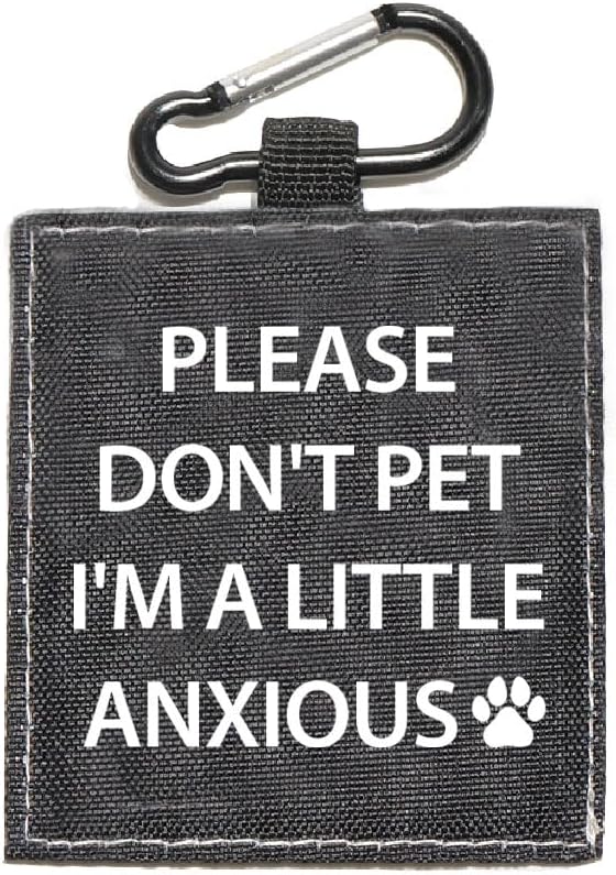 Funny Dog Leash Sleeve Please Don't Pet I'm a Little Anxious Pet Leash Wrap Wrap Alert Hanging ID Patch Tag (Little Anxious-Tag)