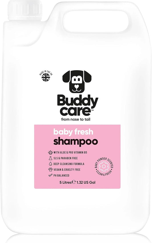 Baby Fresh Dog Shampoo by Buddycare | Deep Cleansing Shampoo for Dogs | Fresh Scented | with Aloe Vera and Pro Vitamin B5 (169.07oz)