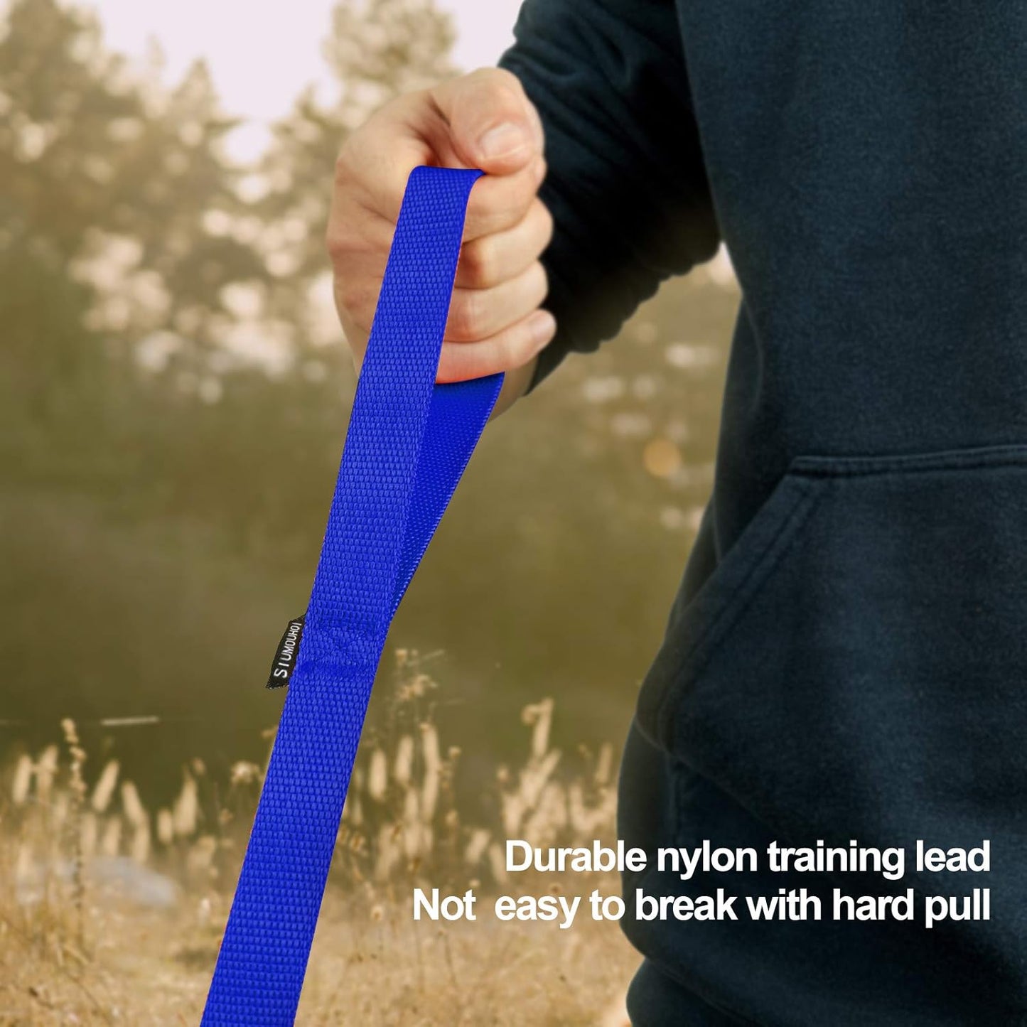 Reliable Siumouhoi Dog/Puppy Obedience Recall Training Agility Lead - 15ft， 20ft， 30ft ，40ft， 50ft Training Leash - Great for Play, Camping & Backyard（Blue，40 Feet