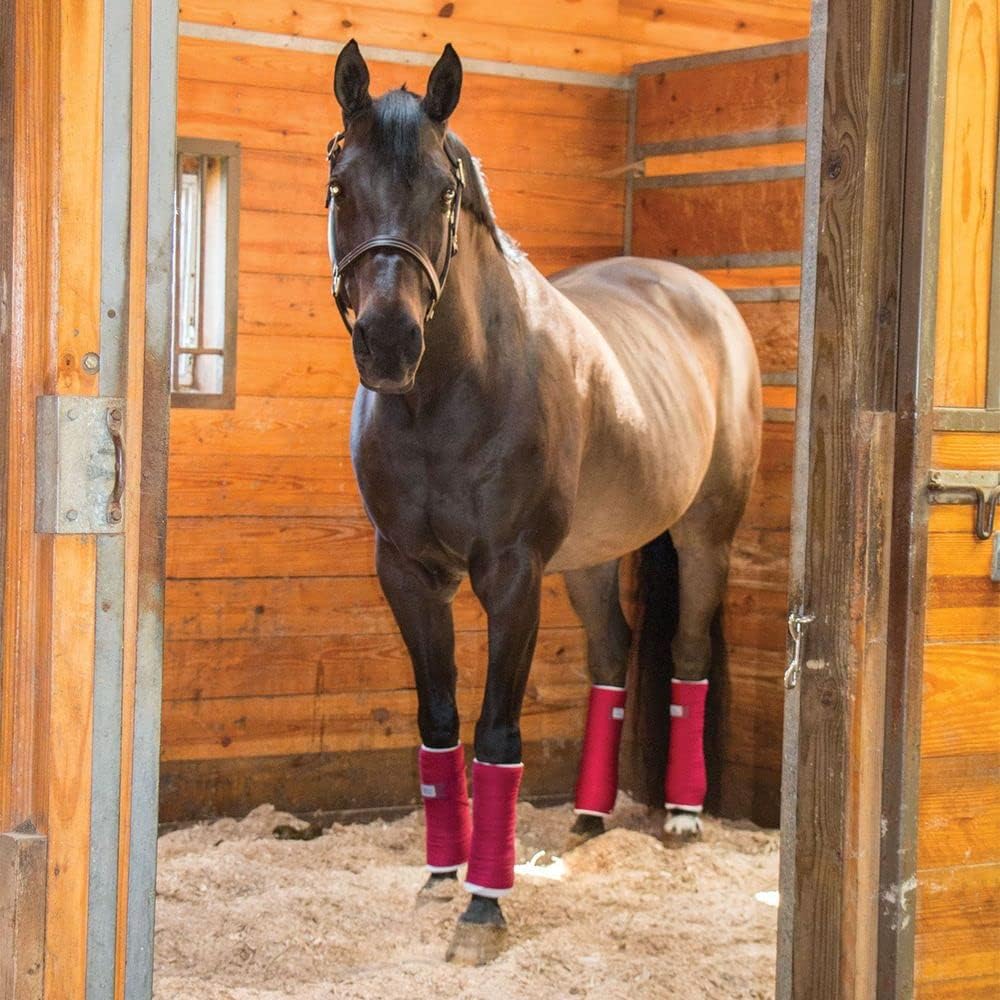 Dura-Tech Standing Wraps for Horses | Color Navy | Optimal Comfort & Support | Ideal for Post-Exercise & Trailering | Right Tension Application | Secure Closure