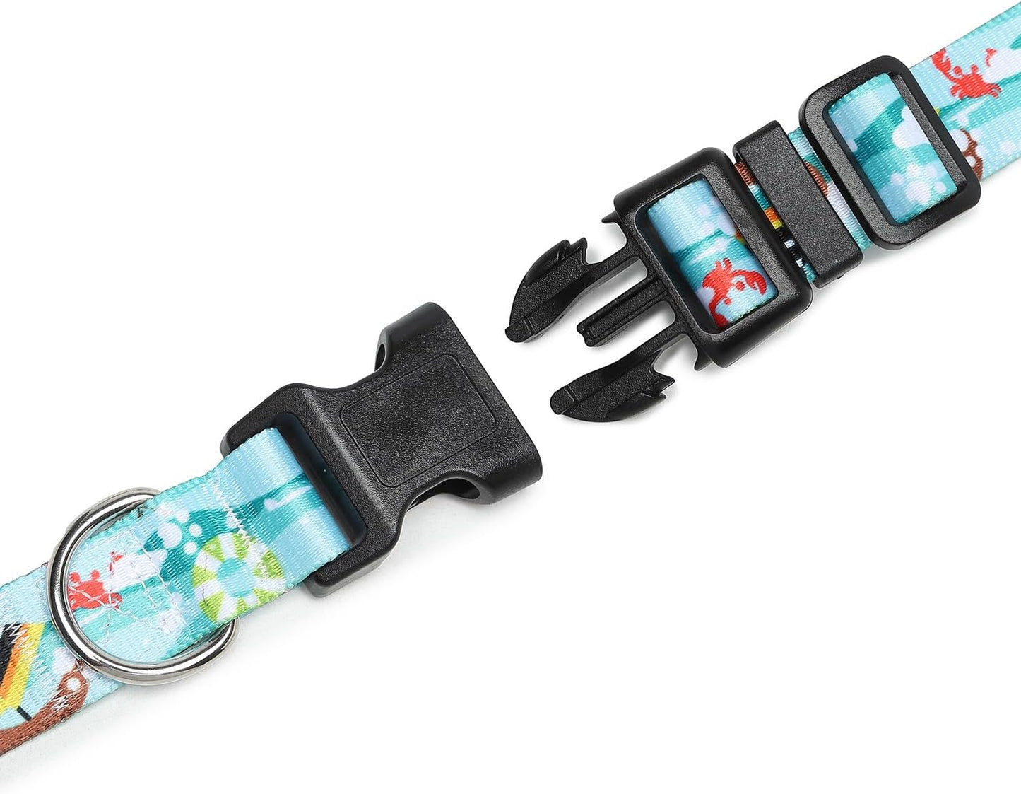 Mercano Adjustable Dog Collar - Special Design Patterns, Soft Nylon Comfortable Durable Pet Collar for Small Medium Large Dogs (M, Sail)