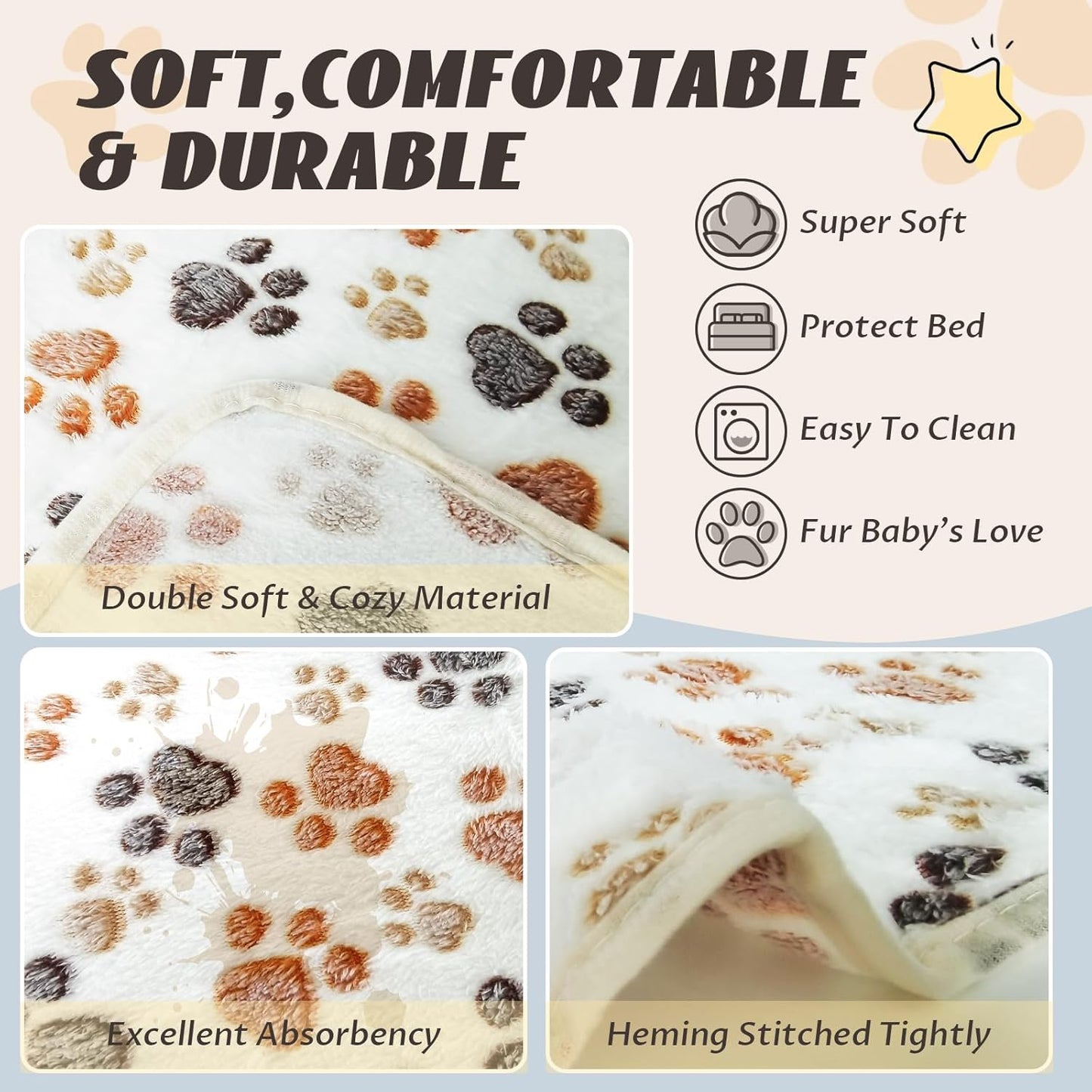 6 Pcs Absorbent Guinea Pig Blankets Washable Small Animal Fleece Bedding Cage Liners Reusable Pet Pee Pad Sleep Mat Pad Cover for Hamster Ferret Rabbit Chinchilla Hedgehog (16"x24")