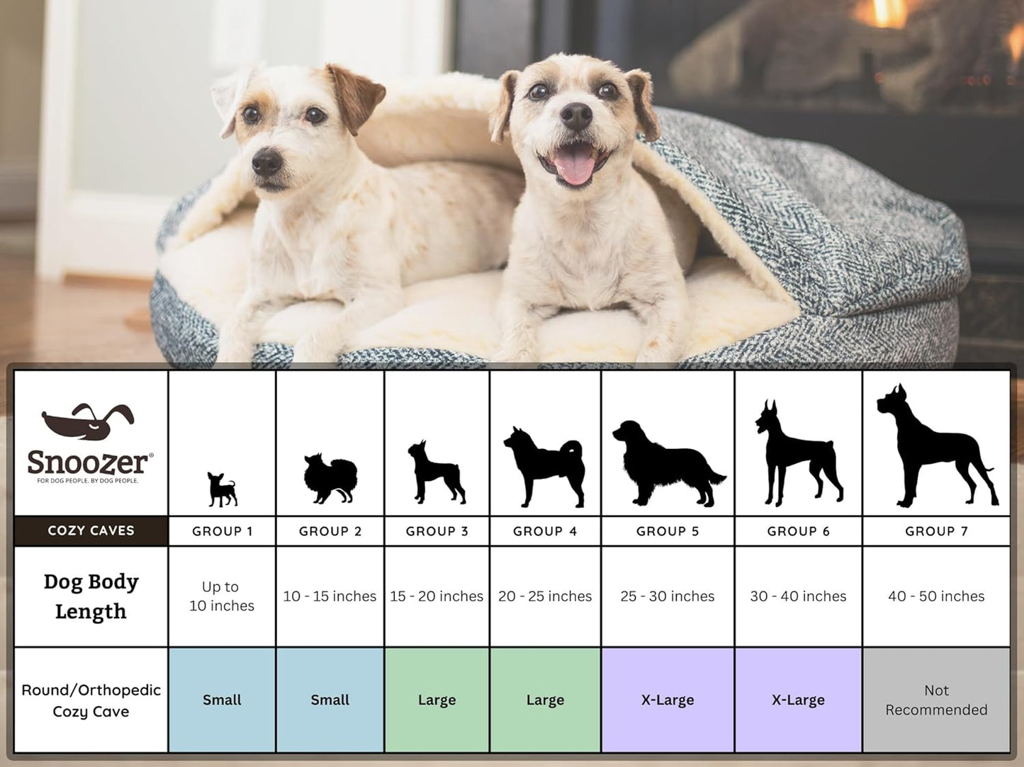 Snoozer Luxury Cozy Cave Pet Bed, Wag Collection, Small - Barkely Black Diamond