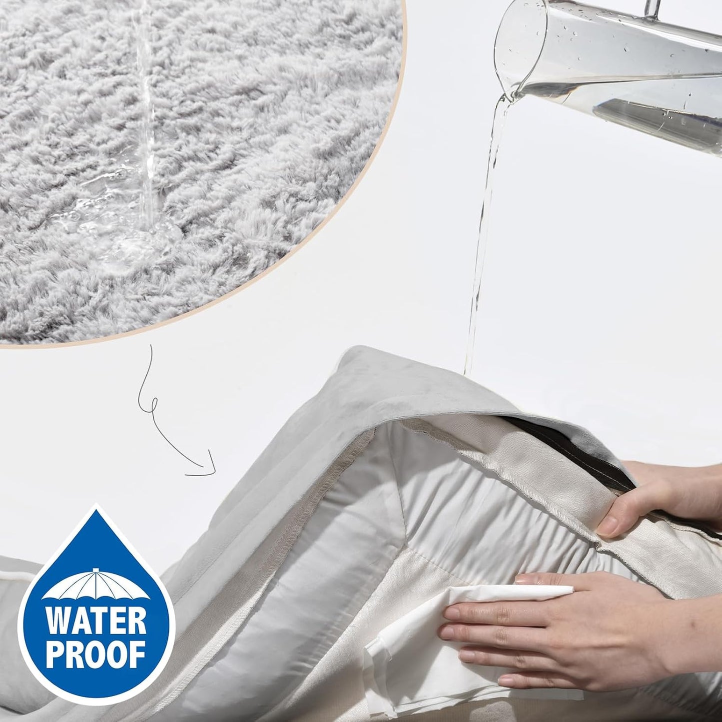 Comfort Expression XXL Orthopedic Foam Dog Bed for Extra Large Dogs, Waterproof Orthopedic Dog Beds, Washable Dogs Sofa Beds with Removable Cover & Non-Slip Bottom(XX-Large,Grey White)