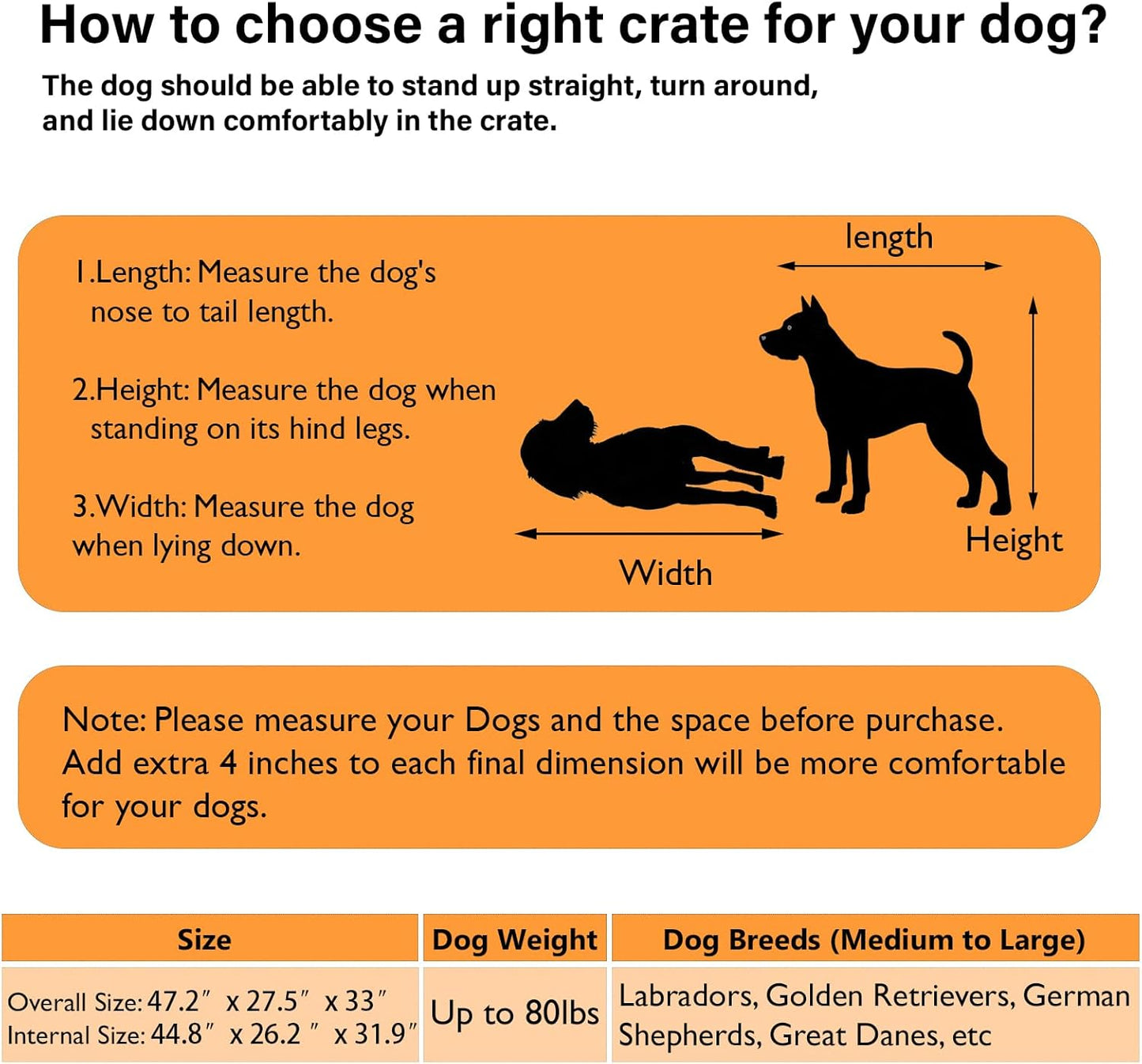 COZPAW Dog Crate Furniture, 48 Inch Dog Crates for Medium/Large Breed, Farmhouse Wood Metal Kennel Indoor Heavy Duty Pet Cage with Caster Wheels (Brown)