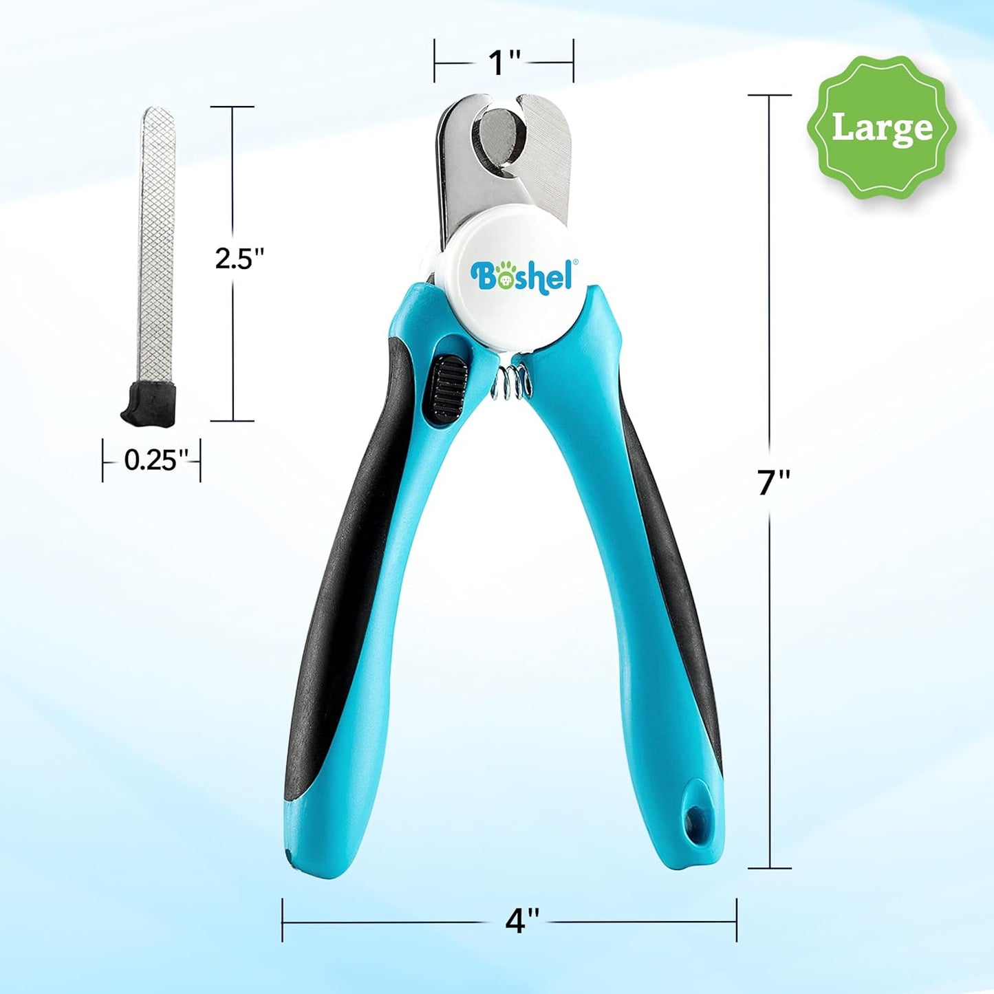 Dog Nail Clippers and Trimmer by Boshel - with Safety Guard to Avoid Over-Cutting Nails & Free Nail File - Razor Sharp Blades - Sturdy Non Slip Handles - for Safe, Professional at Home Grooming