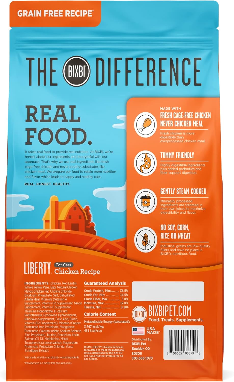 BIXBI Liberty Dry Food Chicken Recipe for Cats, 3lb