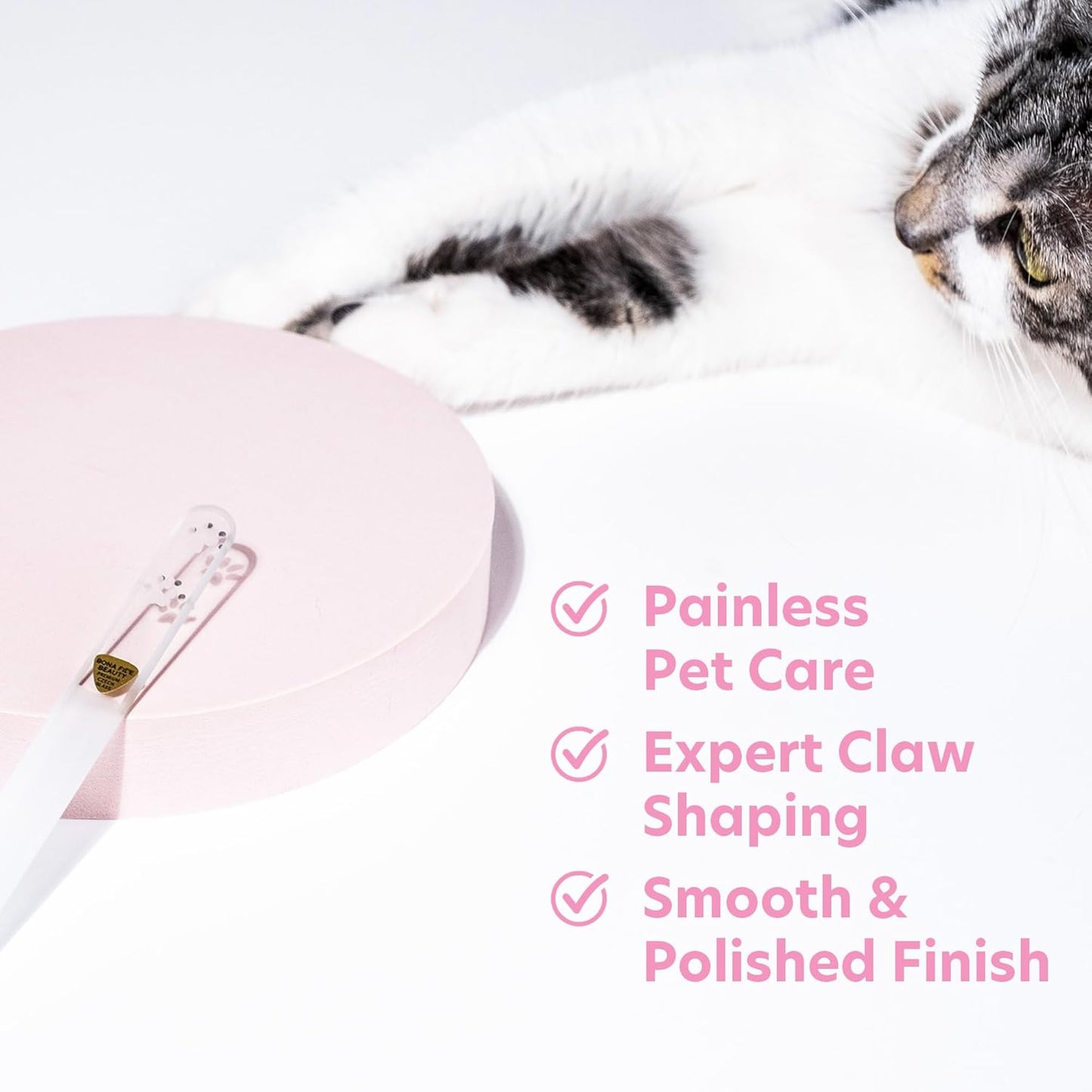 Bona Fide Beauty Pet Nail File with Swarovski Paw Print, Small Dog File Made from Genuine Czech Glass - Quiet, Gentle Claw Trimmer