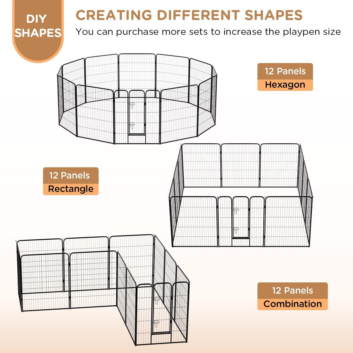 BestPet Dog Playpen Indoor 40 inch 12 Panels Metal Dog Pen Pet Dog Fence Outdoor Exercise Pen with Doors,Pet Puppy Playpen for RV Camping Yard, Black